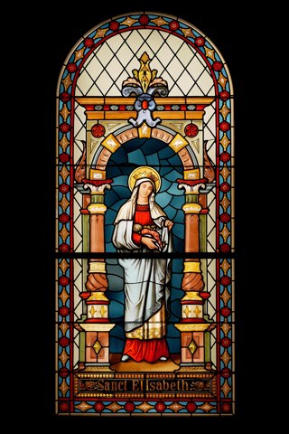St Elisabeth of Hungary (18. century, stained glass)