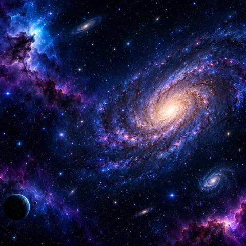 create me a desktop space galaxy high resolution background