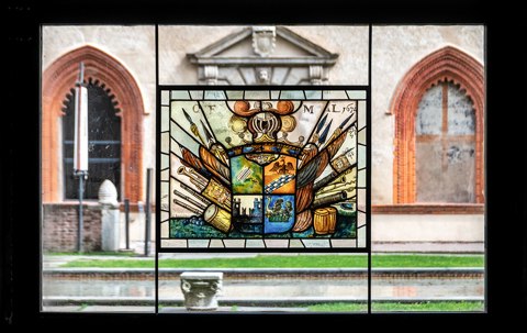 Stained Glass Coat of Arms dated 1674, Sforza Castle, Milan